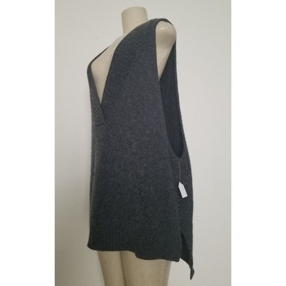 COPY - FREE PEOPLE WOMEN'S  WOOL MIX GRAY SWEATER KNITTED VEST SIZE S/P #845 - Picture 2 of 8